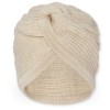 Beige gebreid mutsje merino wol - Vitum bambi bonnet almond milk noos